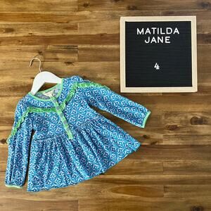 Matilda Jane Choose Your Own Path Blue Green Pink Head In The Clouds Knit Top 4